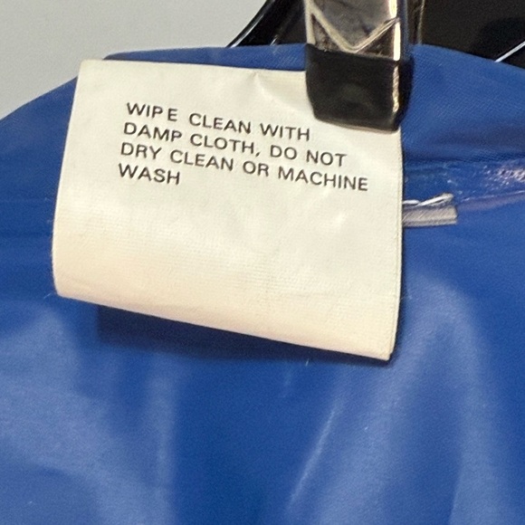 Mid West Rain Jacket Long Sleeve Zip Up & Snap High Neck Blue Med Fits Small - Picture 8 of 9